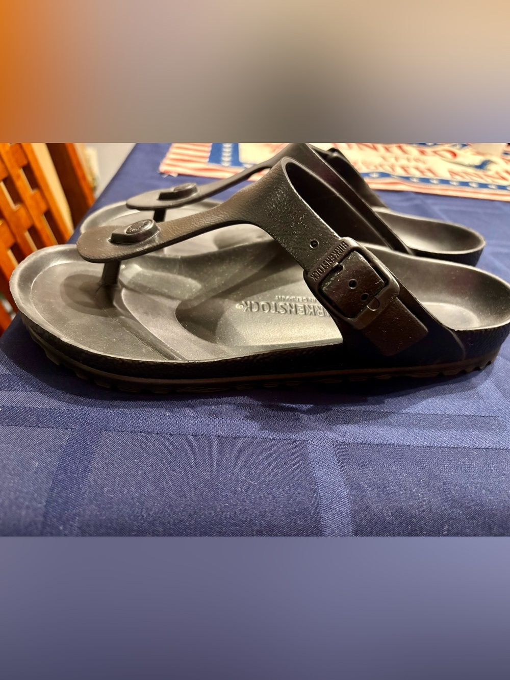 Birkenstock Black Women's EVA Thong Sandals - Picture 2 of 2